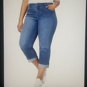 Style & Co womens plus denim cuffed capris jeans